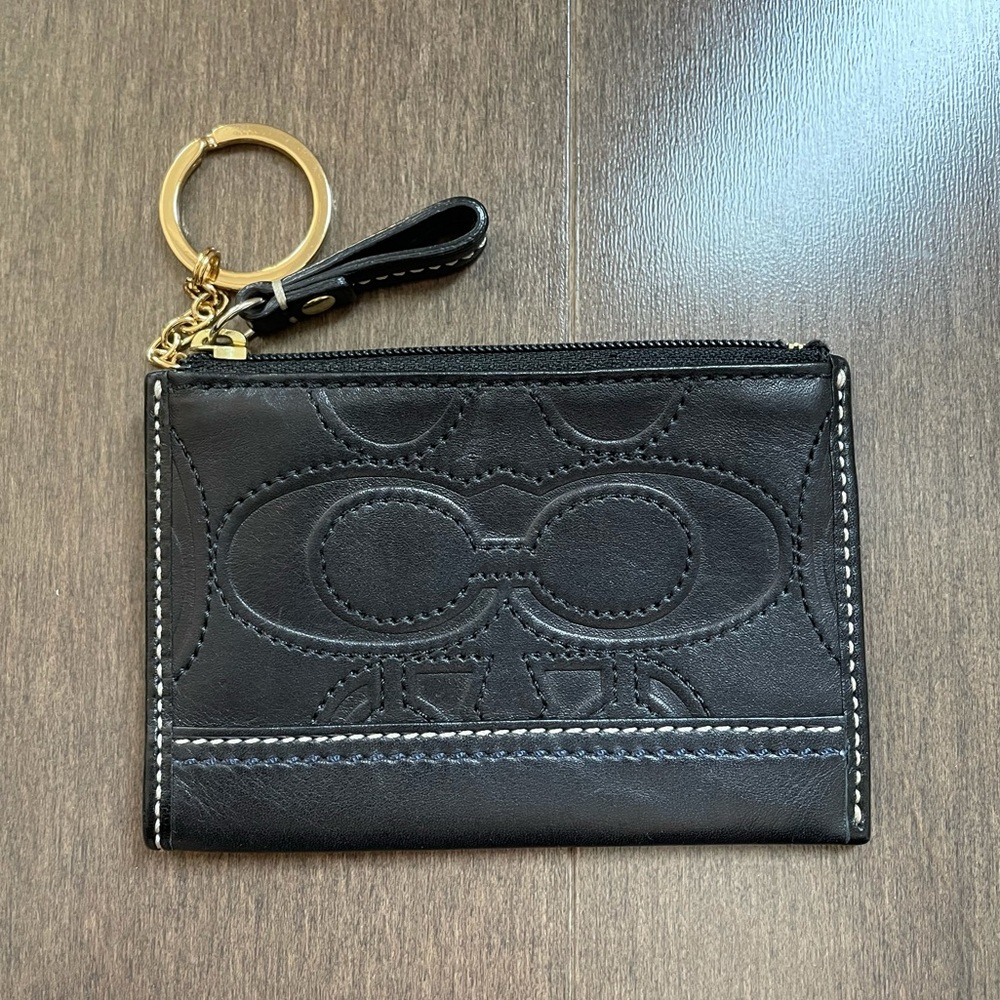 Coach Black Leather Card Case